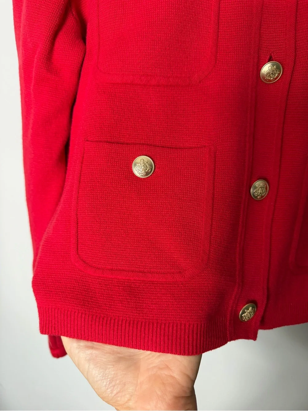 J. Crew Patch Pocket Lady Jacket Cardigan Sweater Red Size Medium *m
